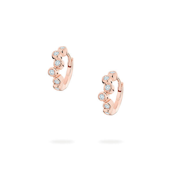 Diamond Splash Huggie Earrings, Rose Gold